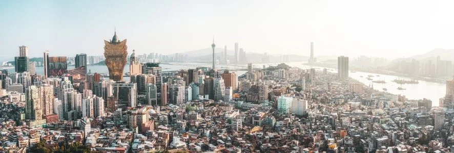 澳门城市全景航拍美景